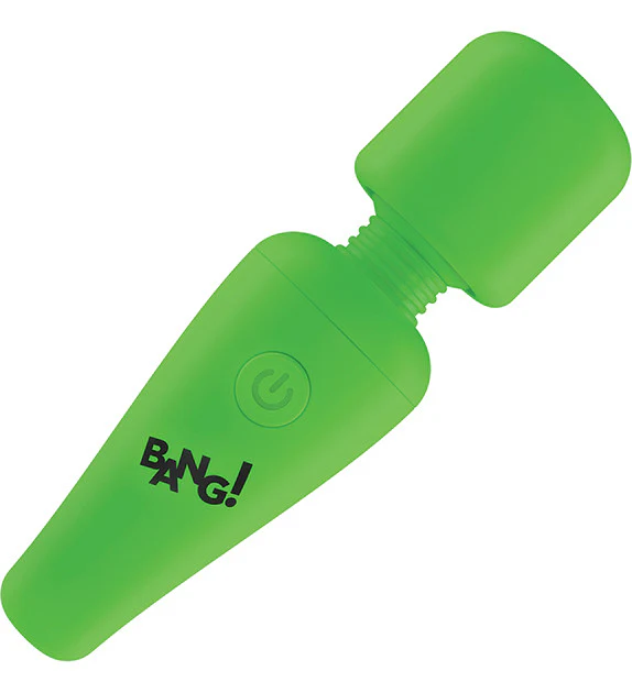BANG! 10X Rechargeable Silicone Glow In The Dark Mini Wand Vibrator - Green - Image 3