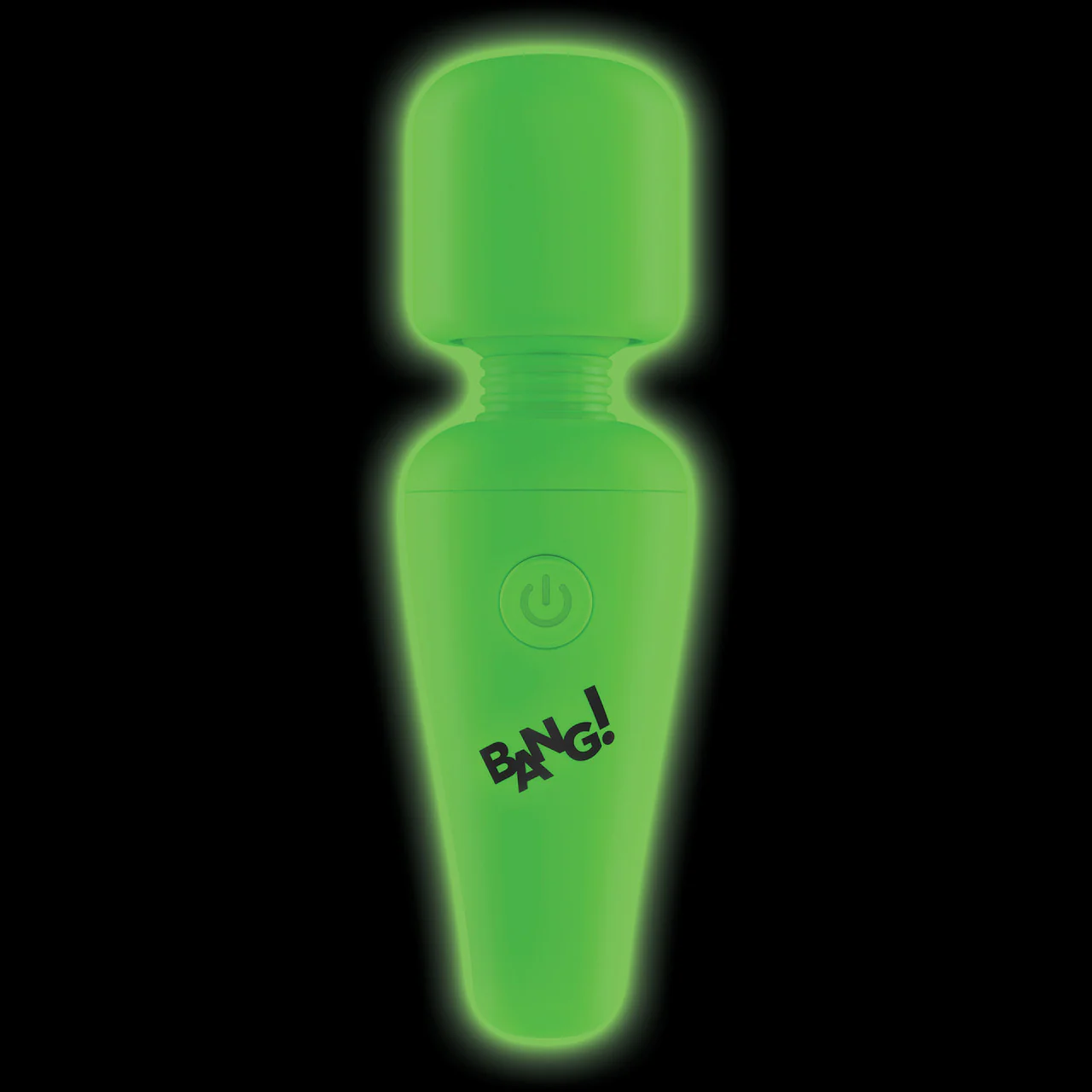 BANG! 10X Rechargeable Silicone Glow In The Dark Mini Wand Vibrator - Green - Image 5