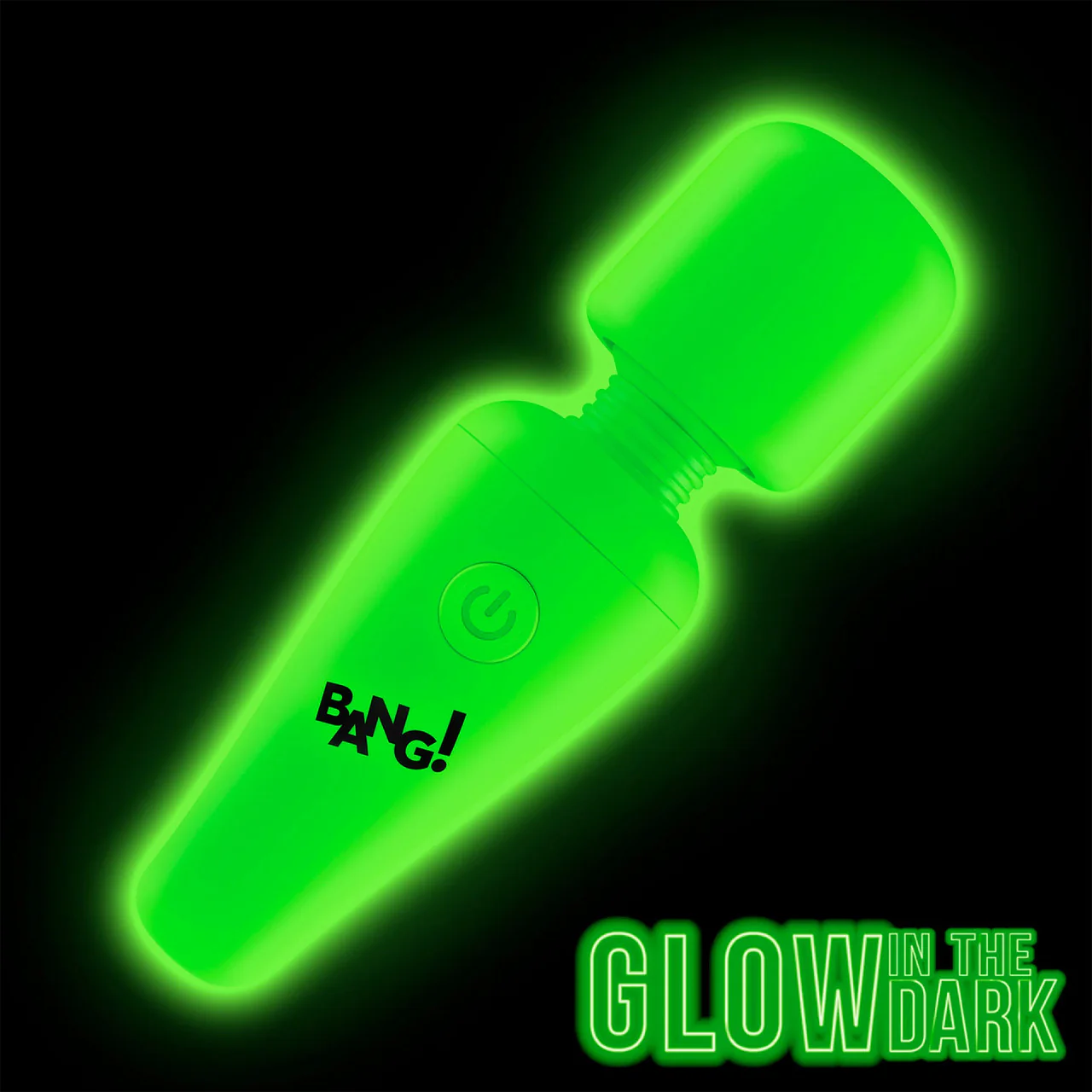 BANG! 10X Rechargeable Silicone Glow In The Dark Mini Wand Vibrator - Green - Image 7