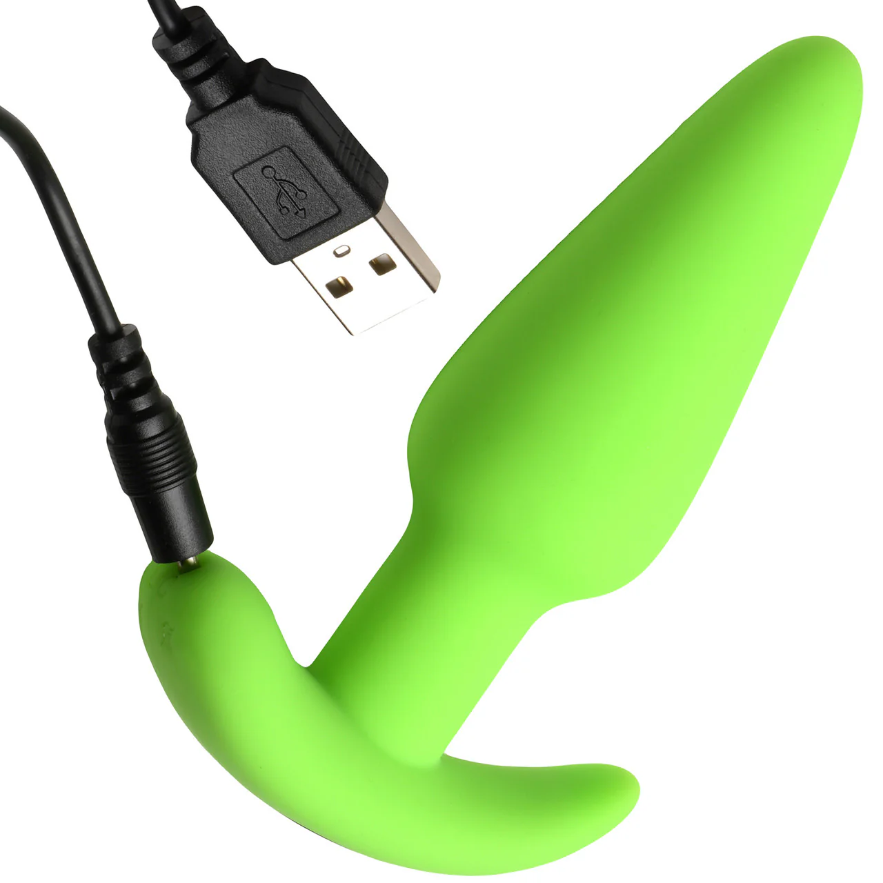 BANG! 21X Rechargeable Waterproof Vibrating Glow In The Dark Silicone Butt Plug With Remote - Green - Image 8