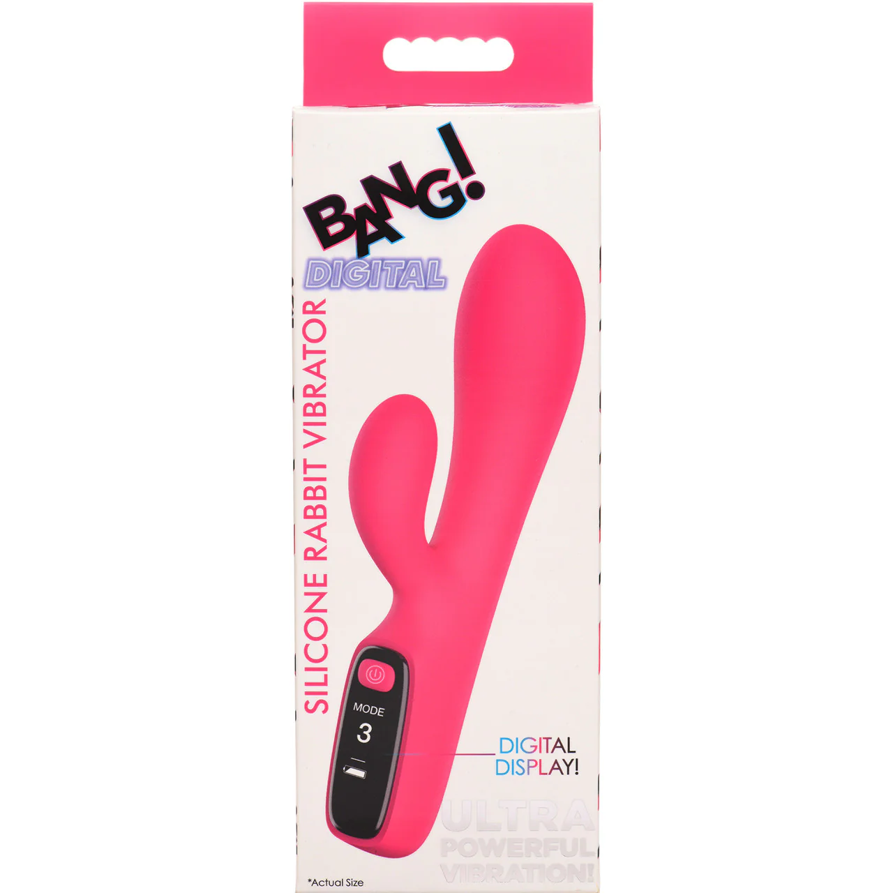 BANG! Digital Display Rechargeable Waterproof Silicone Dual Stimulation Vibrator - Pink - Image 18