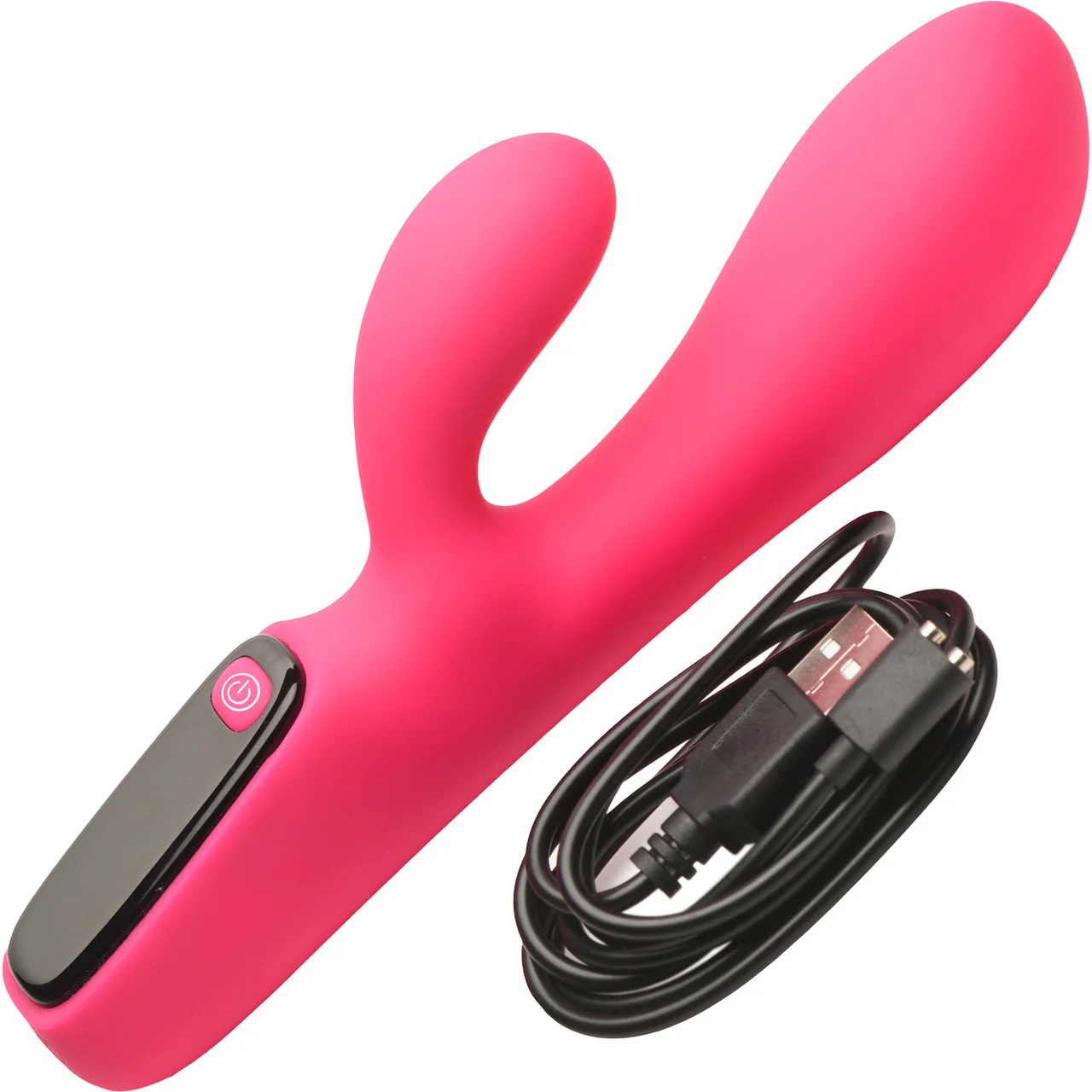 BANG! Digital Display Rechargeable Waterproof Silicone Dual Stimulation Vibrator - Pink - Image 9
