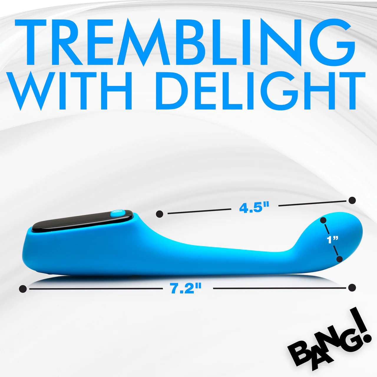 BANG! Digital Display Rechargeable Waterproof Silicone G-Spot Vibrator - Blue - Image 16