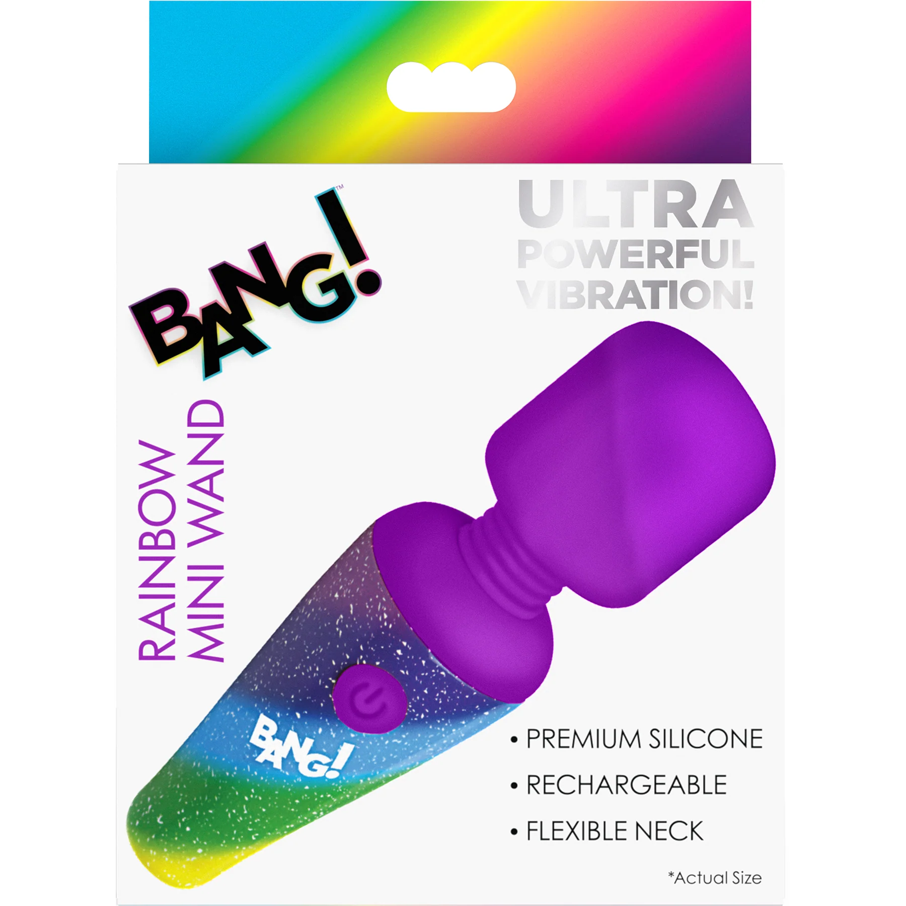 Bang! Rainbow Mini Wand Rechargeable Silicone Vibrator - Image 6