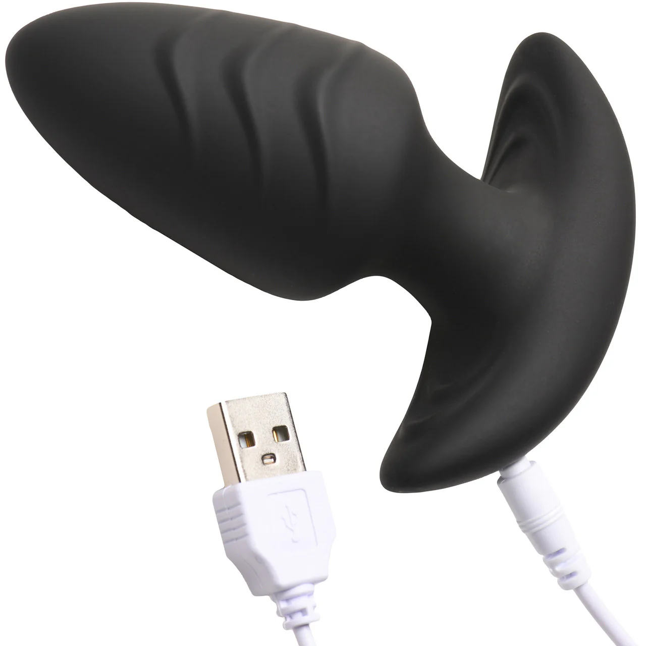 BANG! Rechargeable Rotating & Vibrating Silicone Butt Plug With Remote - Black - Image 7