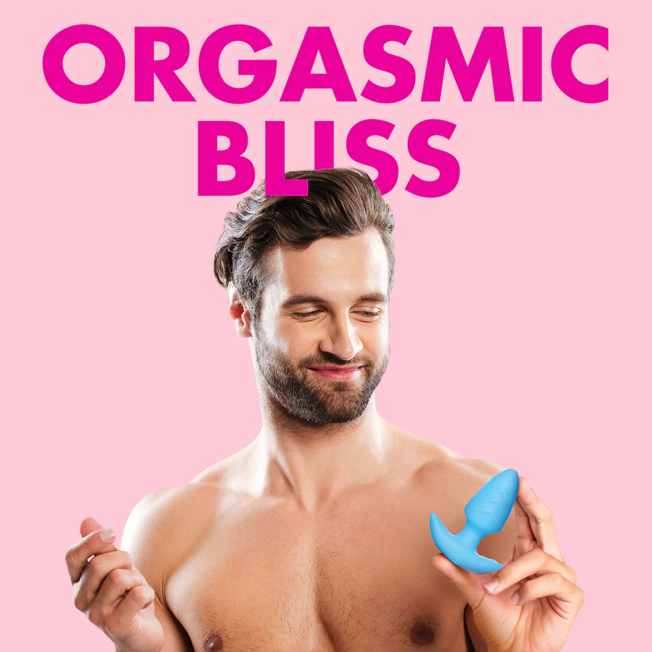 BANG! Rechargeable Rotating & Vibrating Silicone Butt Plug With Remote - Blue - Image 11