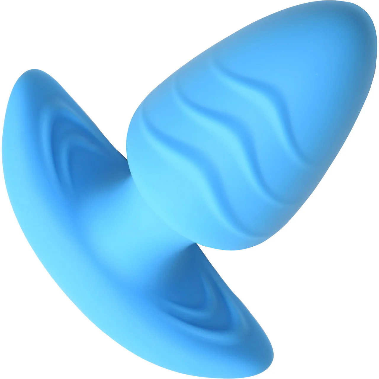 BANG! Rechargeable Rotating & Vibrating Silicone Butt Plug With Remote - Blue - Image 3