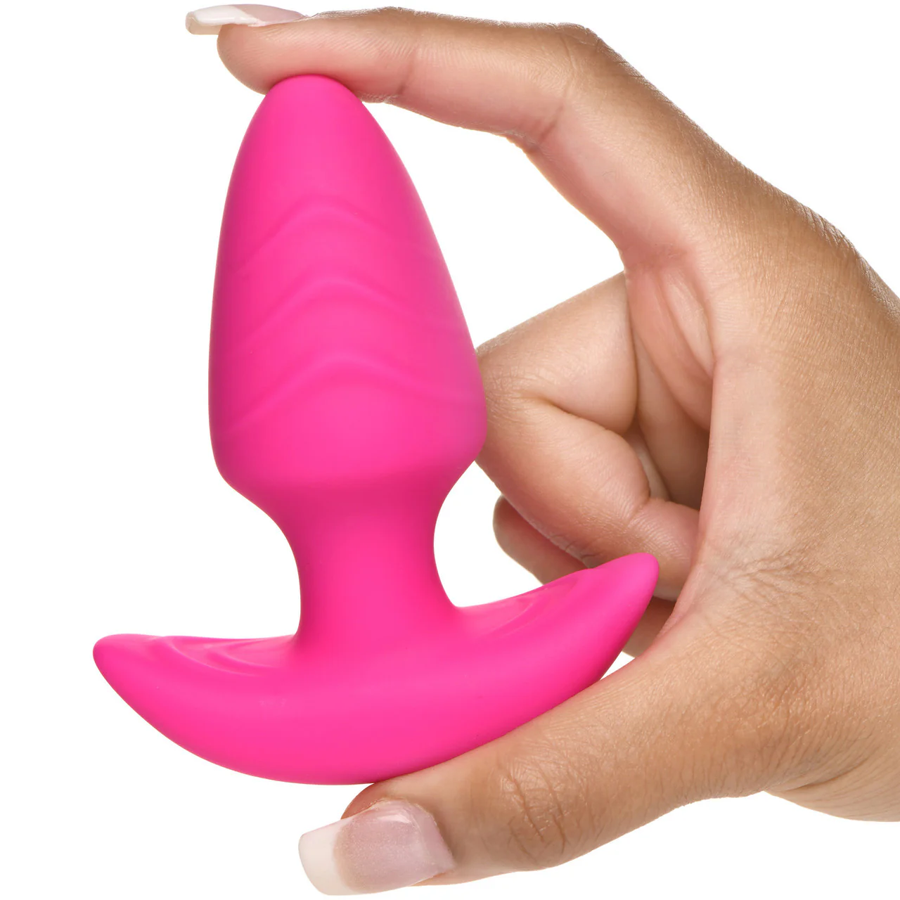 BANG! Rechargeable Rotating & Vibrating Silicone Butt Plug With Remote - Pink - Image 5