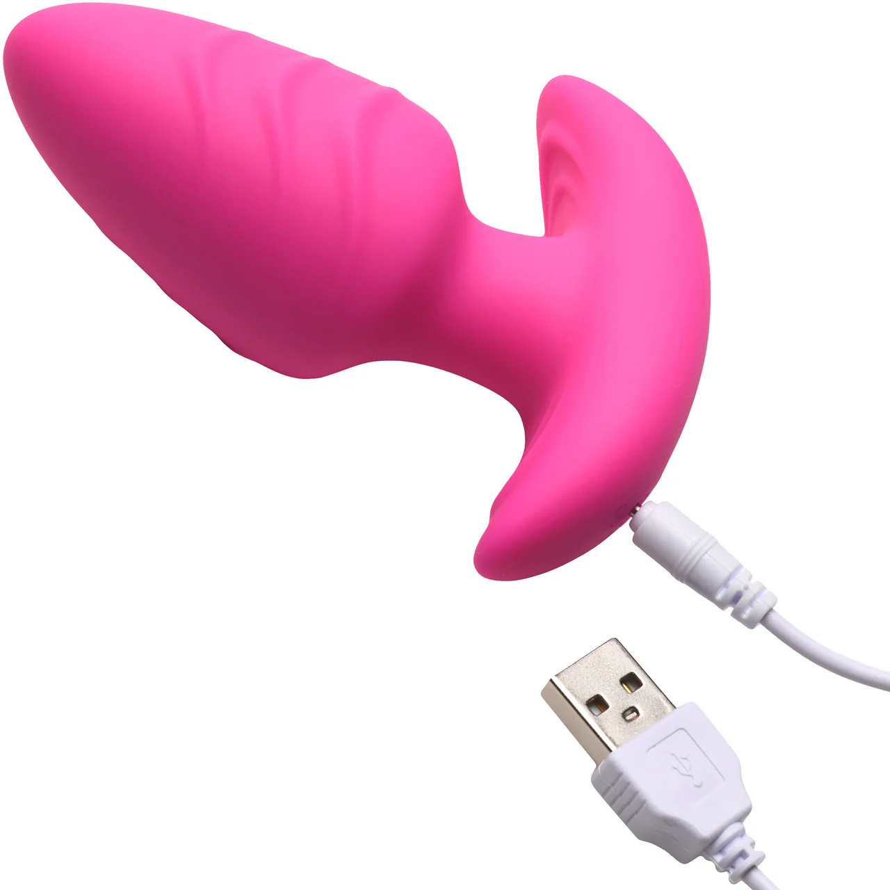 BANG! Rechargeable Rotating & Vibrating Silicone Butt Plug With Remote - Pink - Image 7