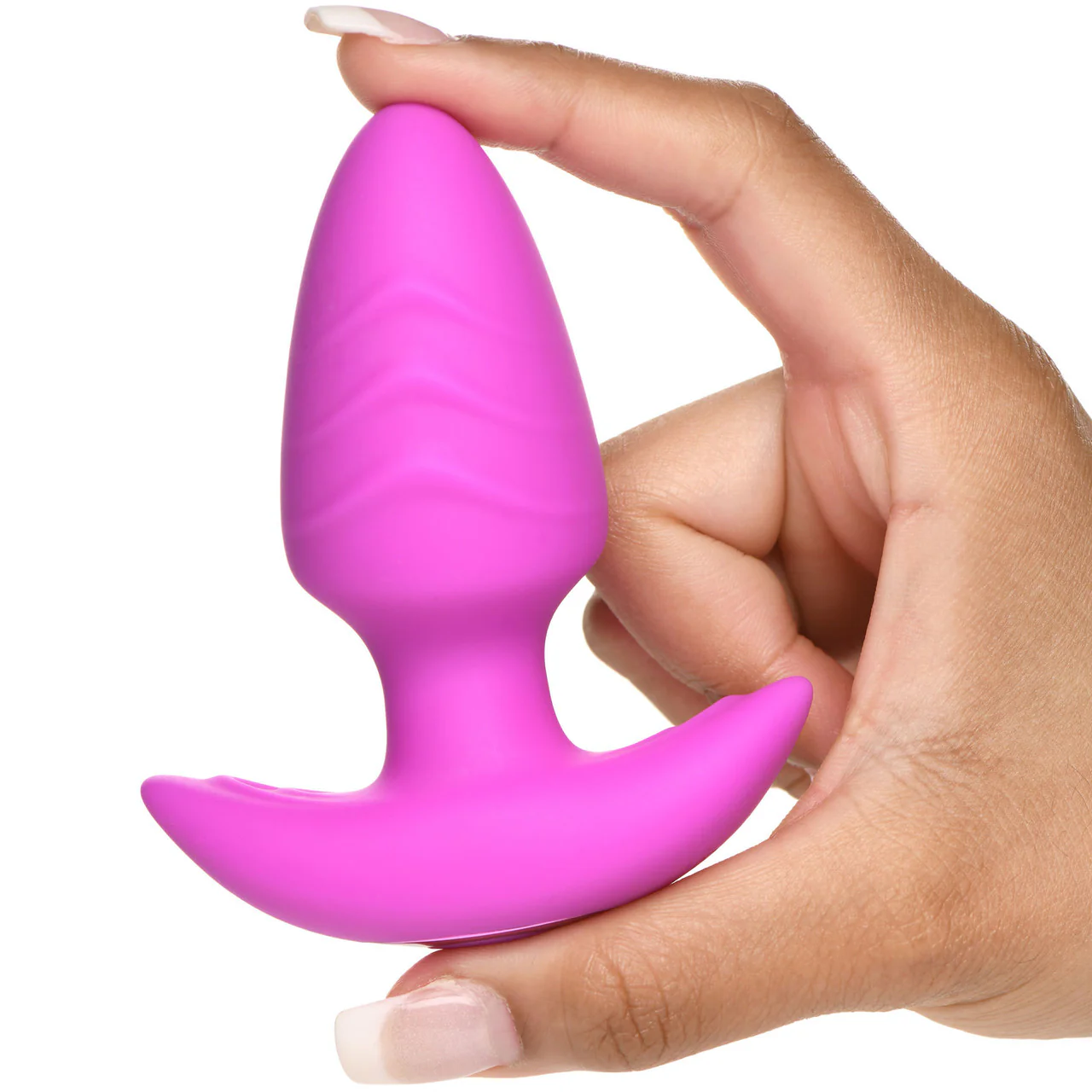 BANG! Rechargeable Rotating & Vibrating Silicone Butt Plug With Remote - Purple - Image 6