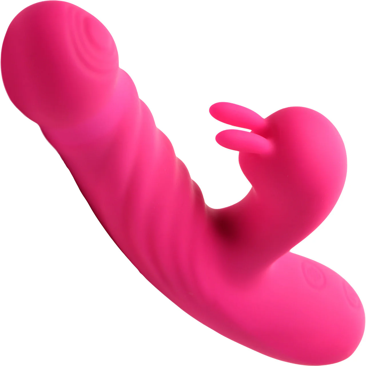 BANG! Thrusting & Vibrating Rabbit Rechargeable Silicone Dual Stimulation Vibrator - Pink - Image 4