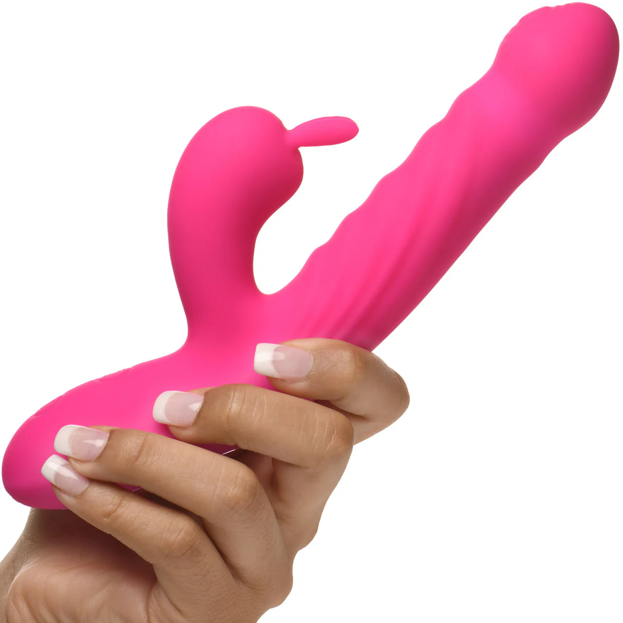 BANG! Thrusting & Vibrating Rabbit Rechargeable Silicone Dual Stimulation Vibrator - Pink - Image 7