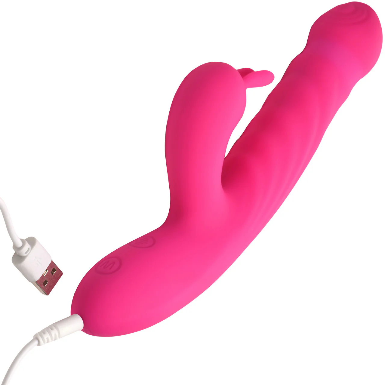 BANG! Thrusting & Vibrating Rabbit Rechargeable Silicone Dual Stimulation Vibrator - Pink - Image 9