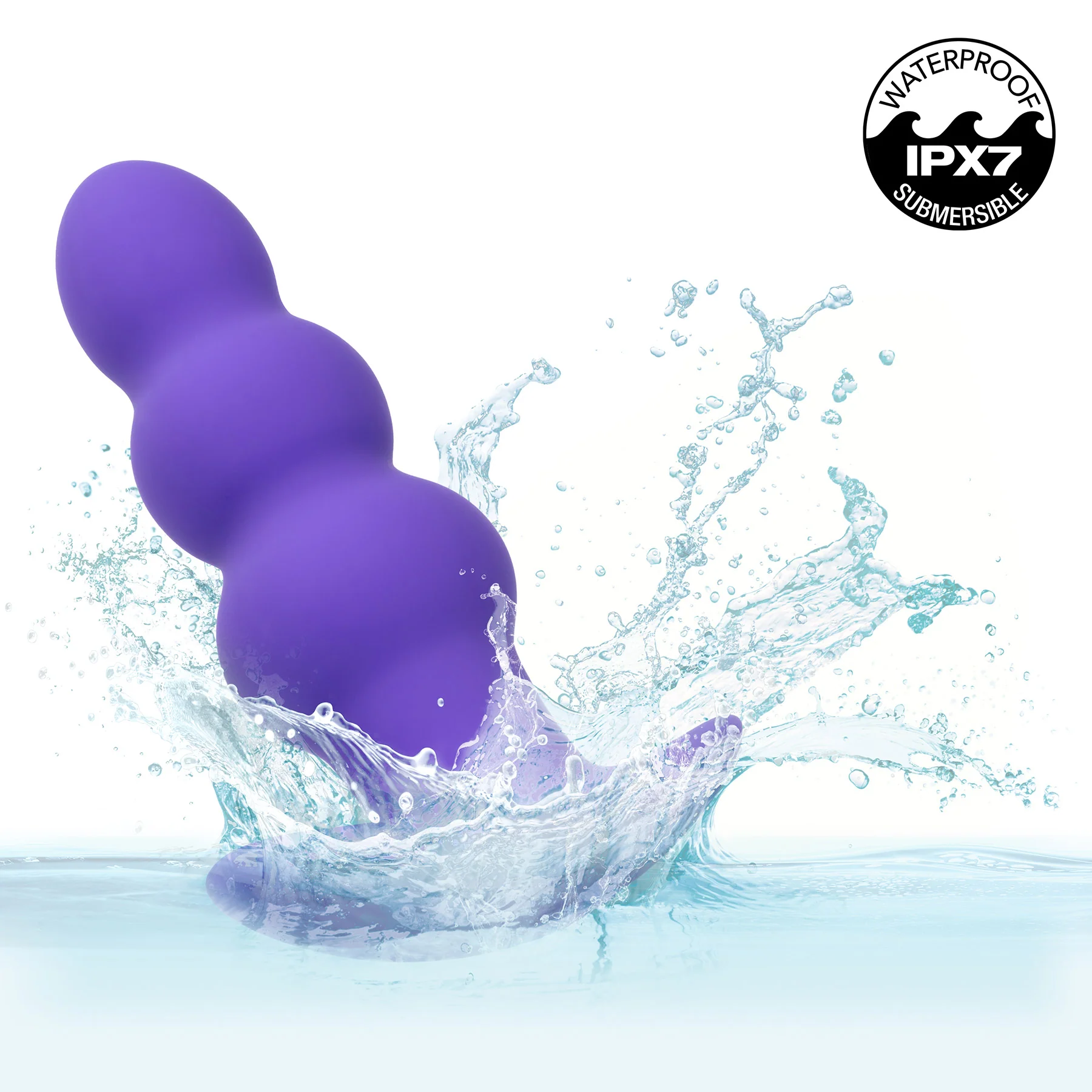 Basic Essentials® Rechargeable Beaded Probe Silicone Vibrating Butt Plug By CalExotics - Image 4