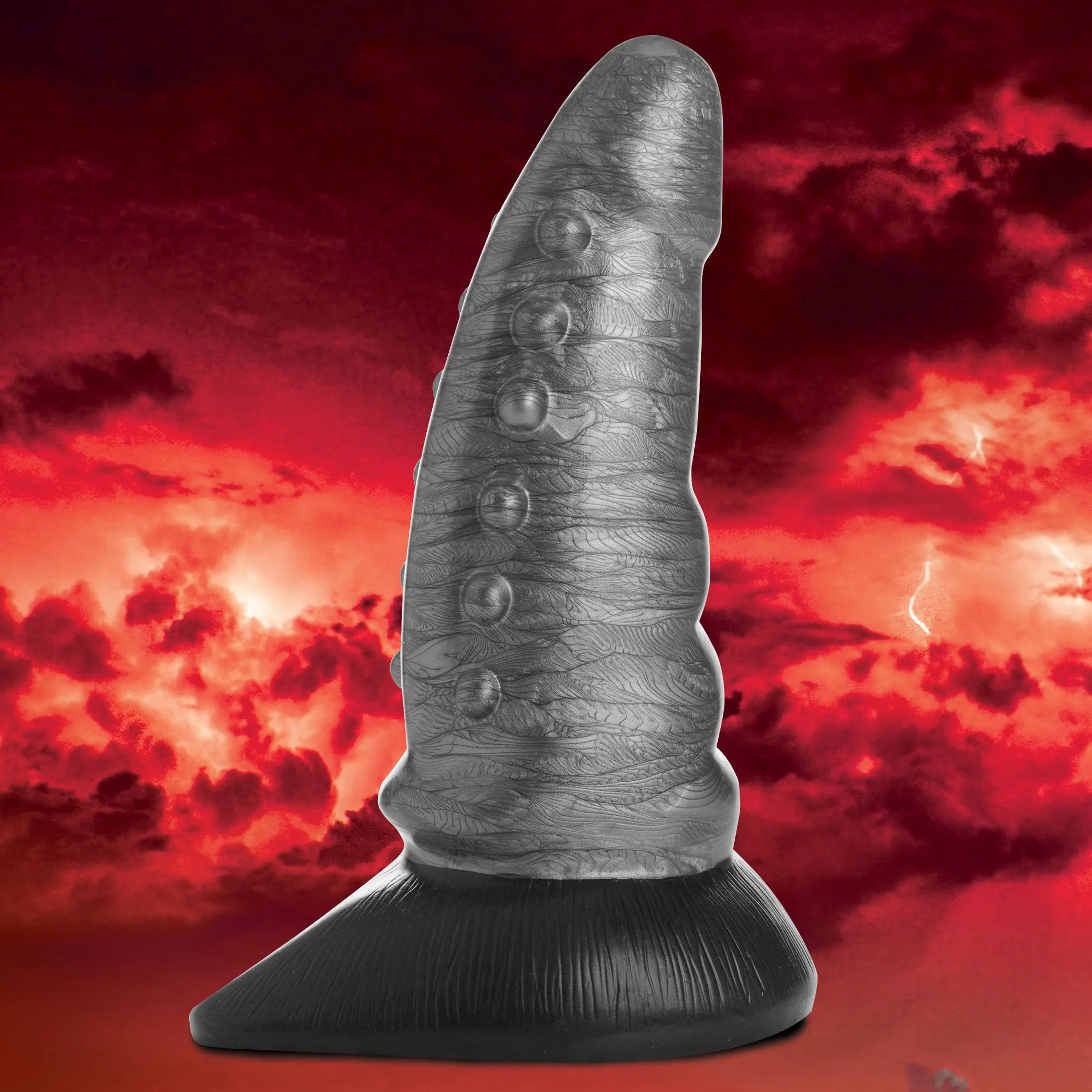 Beastly Tapered Bumpy 8.25" Silicone Suction Cup Dildo By Creature Cocks - Image 2