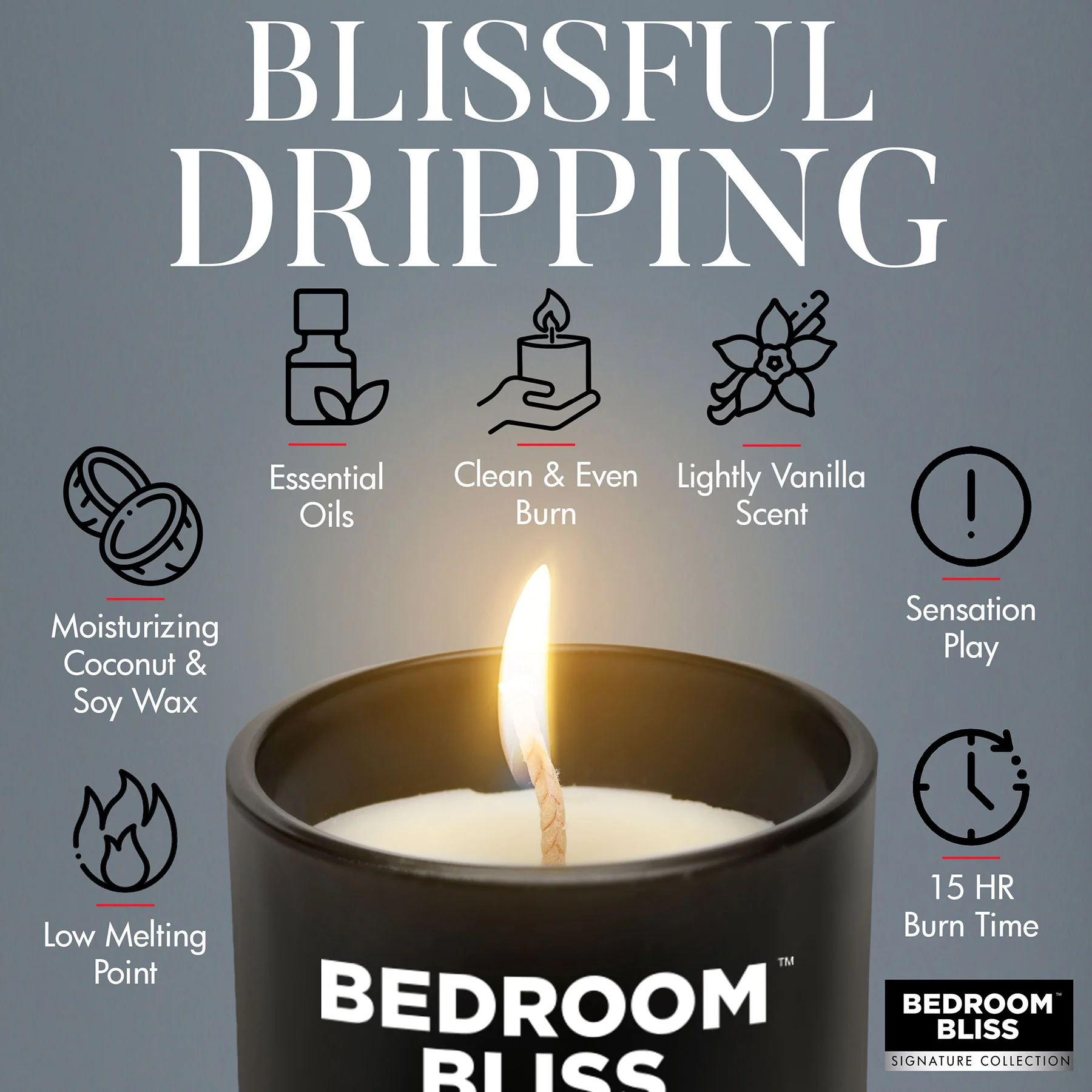 Bedroom Bliss Lover's Vanilla Scented Massage Candle - Image 5
