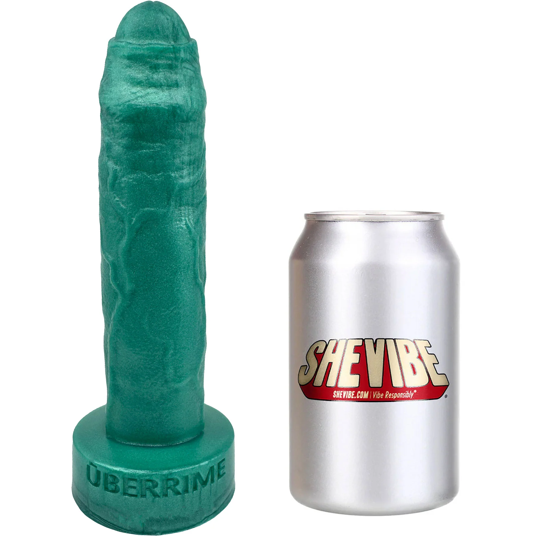 Bella Uncut Dual Density 8" Silicone Dildo By Uberrime - Sea Foam - Image 10