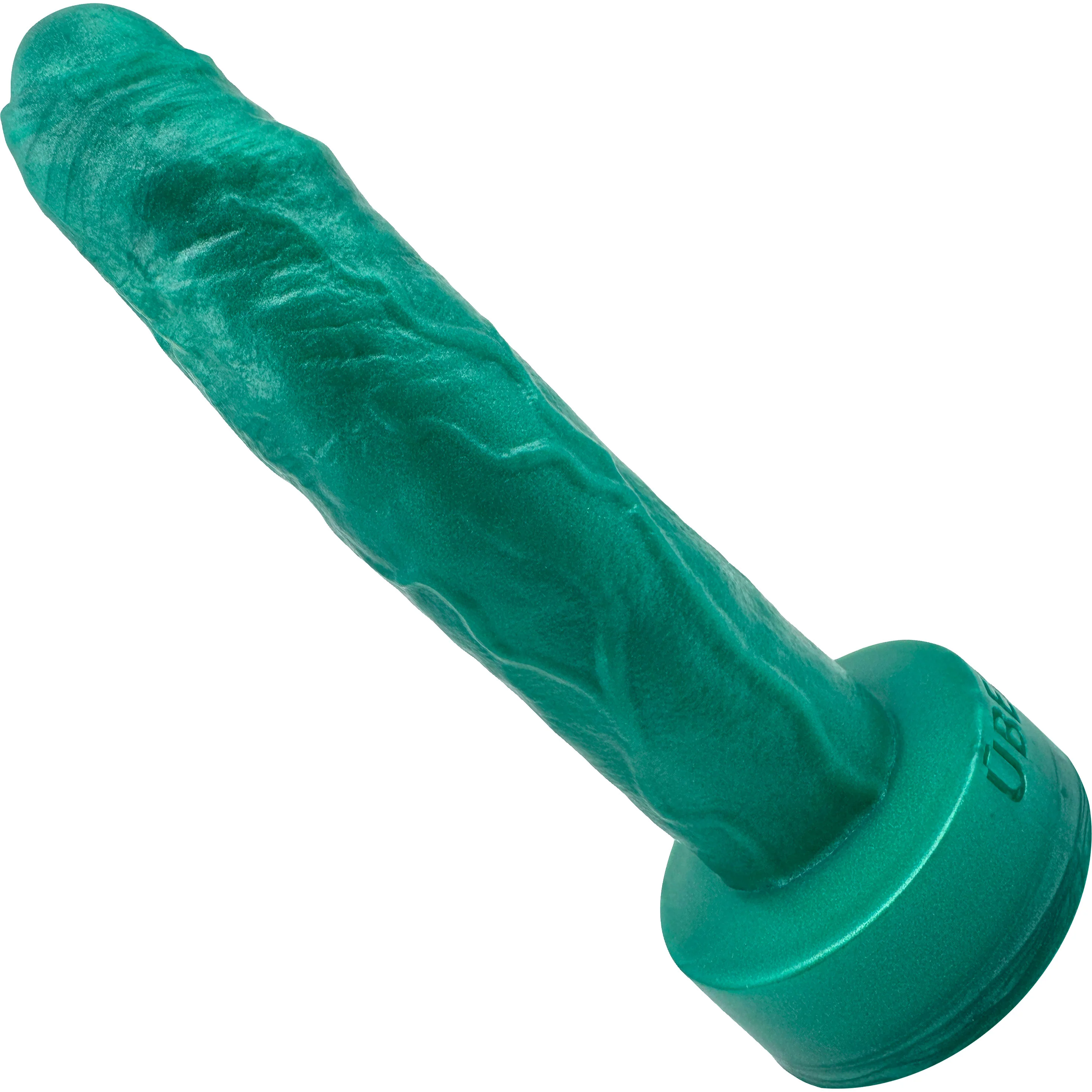 Bella Uncut Dual Density 8" Silicone Dildo By Uberrime - Sea Foam - Image 4