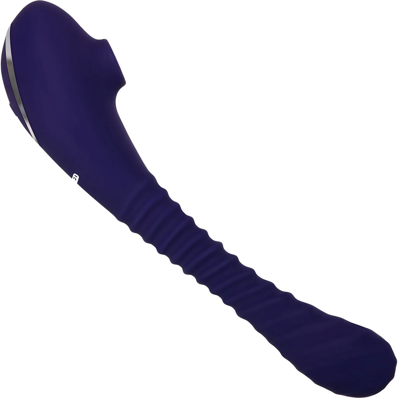 Bendable Sucker Silicone Rechargeable Dual Stim Clitoral Sucker & Insertable Textured Vibrator By Evolved Novelties - Image 5