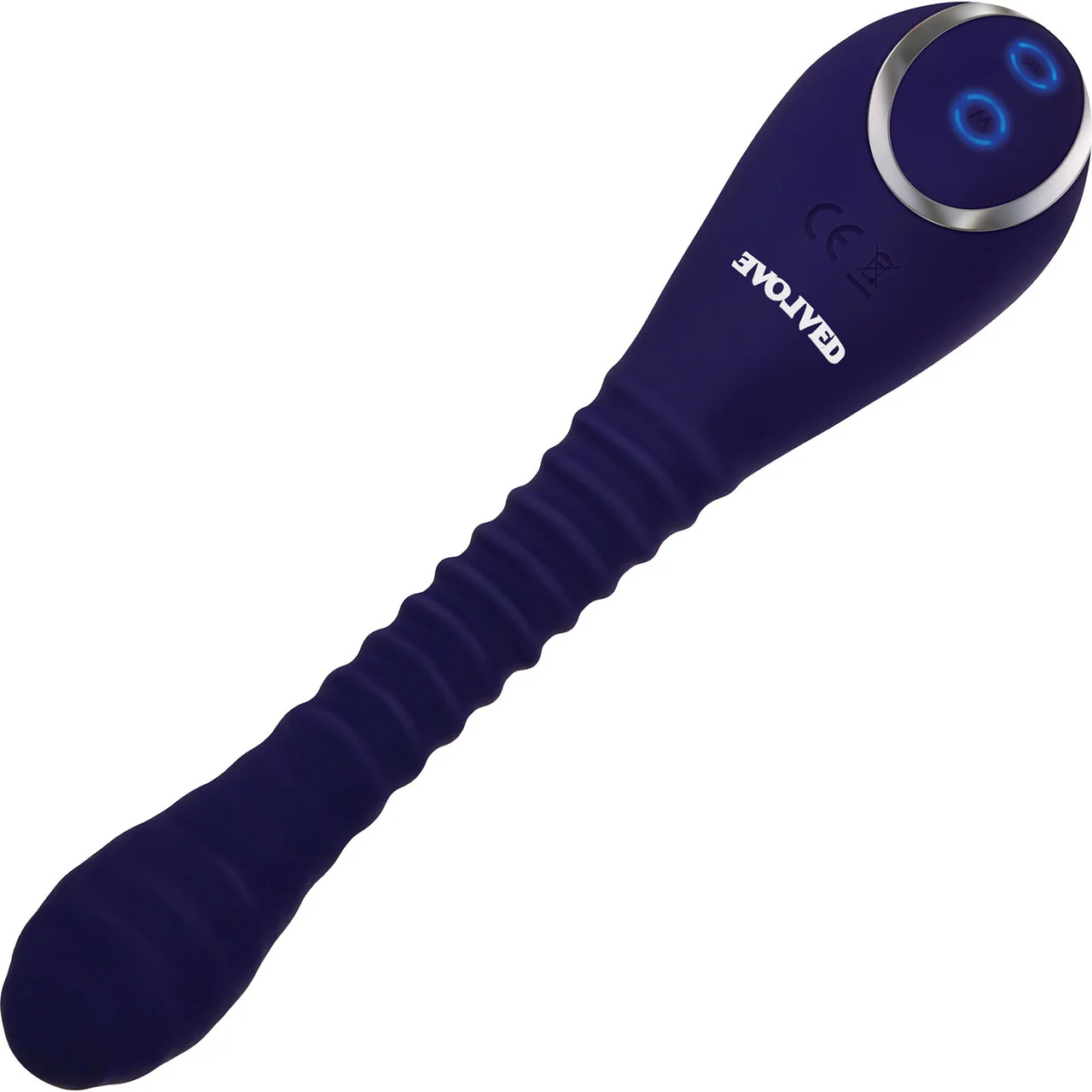 Bendable Sucker Silicone Rechargeable Dual Stim Clitoral Sucker & Insertable Textured Vibrator By Evolved Novelties - Image 6