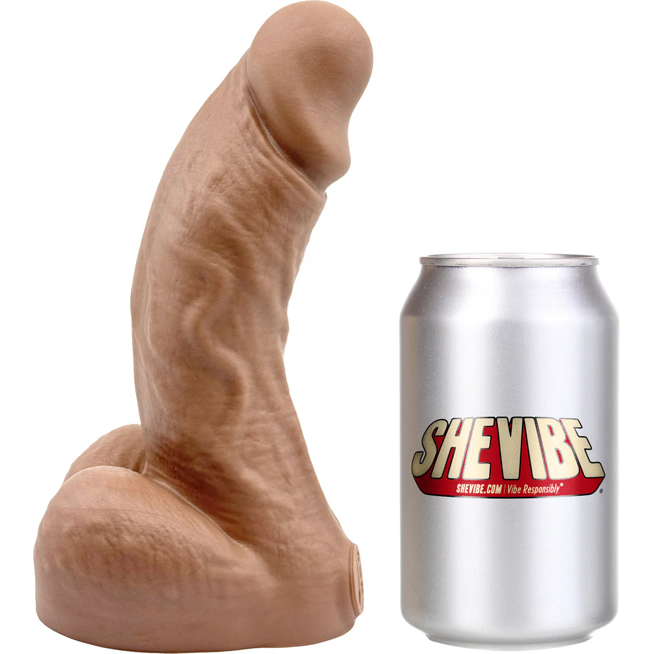 BIG Daddy Dallas Large 8" Platinum Silicone Realistic Dildo By Dee's Big Daddies - Caramel - Image 10