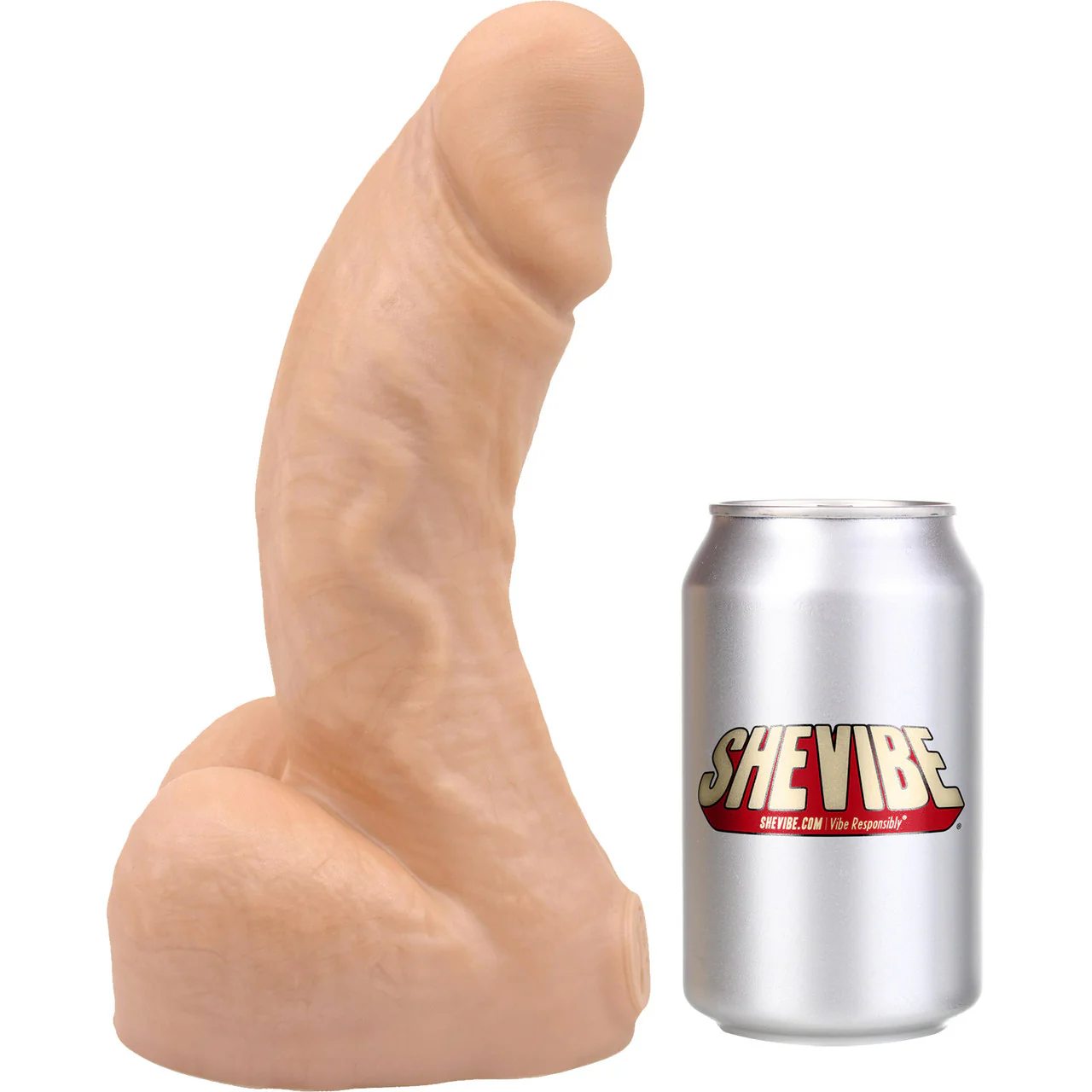 BIG Daddy Dallas XL 9" Platinum Silicone Realistic Dildo By Dee's Big Daddies - Vanilla - Image 10