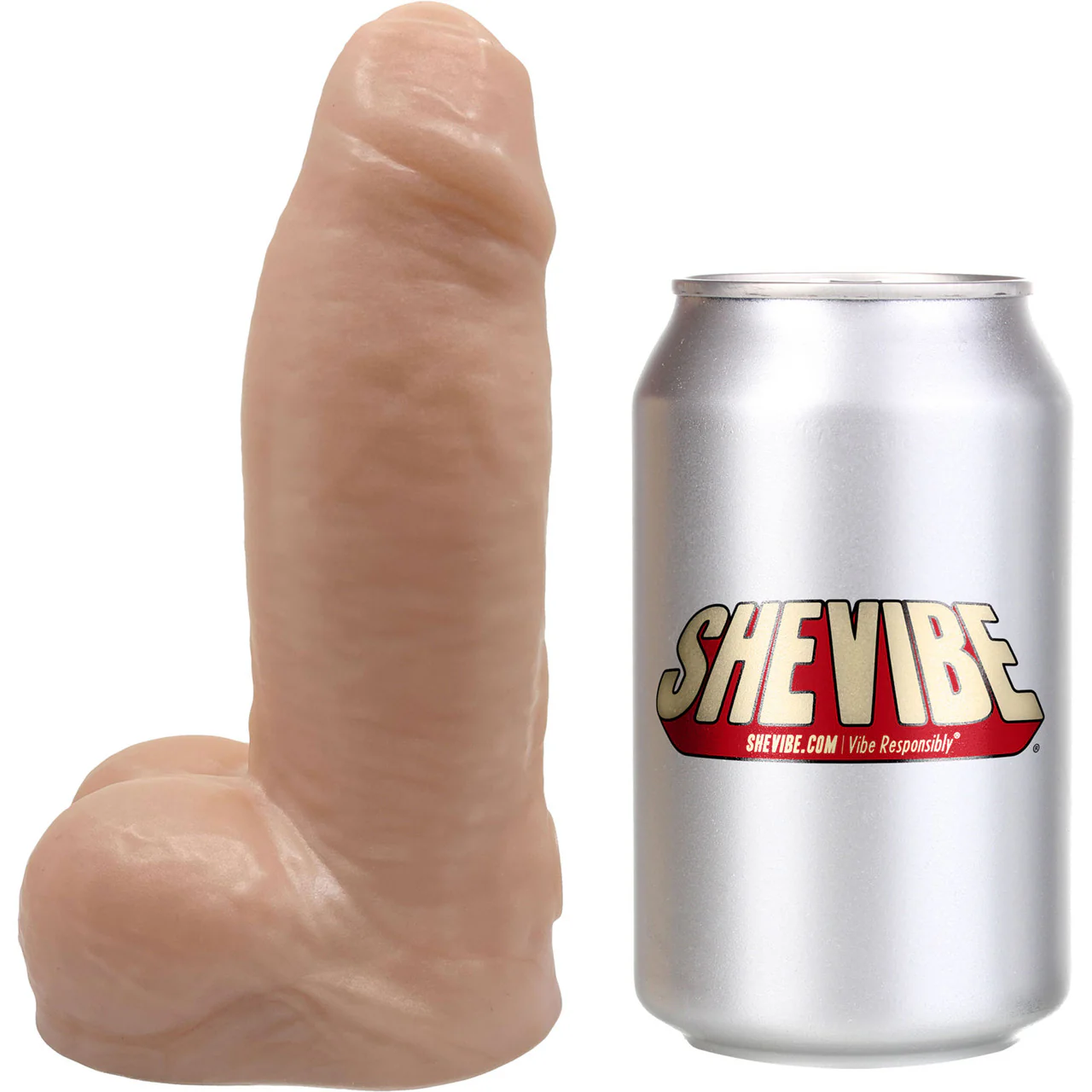BIG Daddy Danny Uncut Large 6.5" Platinum Silicone Realistic Dildo With Balls By Dee's Big Daddies - Vanilla - Image 7