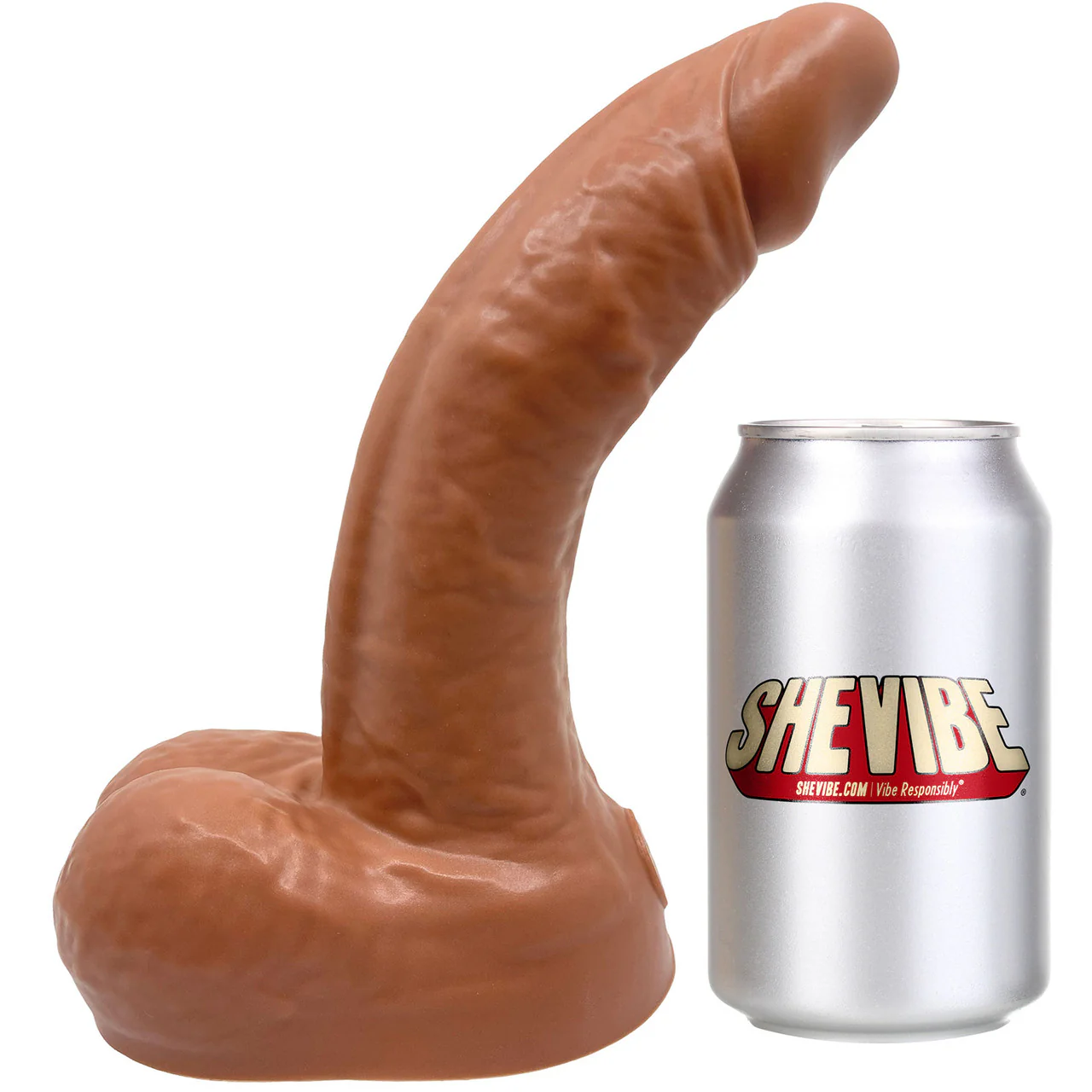BIG Daddy Dante XL 9.5" Platinum Silicone Realistic Dildo With Balls By Dee's Big Daddies - Caramel - Image 7