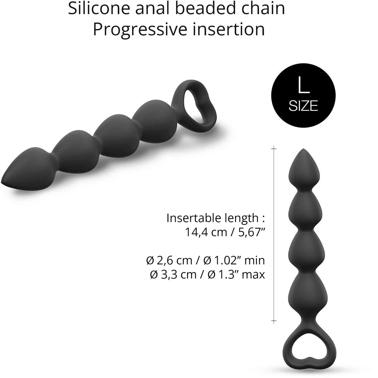 Bing Bang Silicone Anal Beads By Love To Love - Large, Black Onyx - Image 4