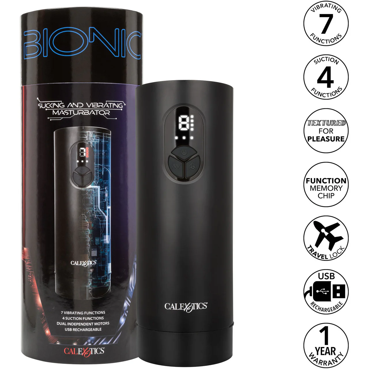 Bionic Sucking And Vibrating Rechargeable Penis Masturbator By CalExotics - Image 13