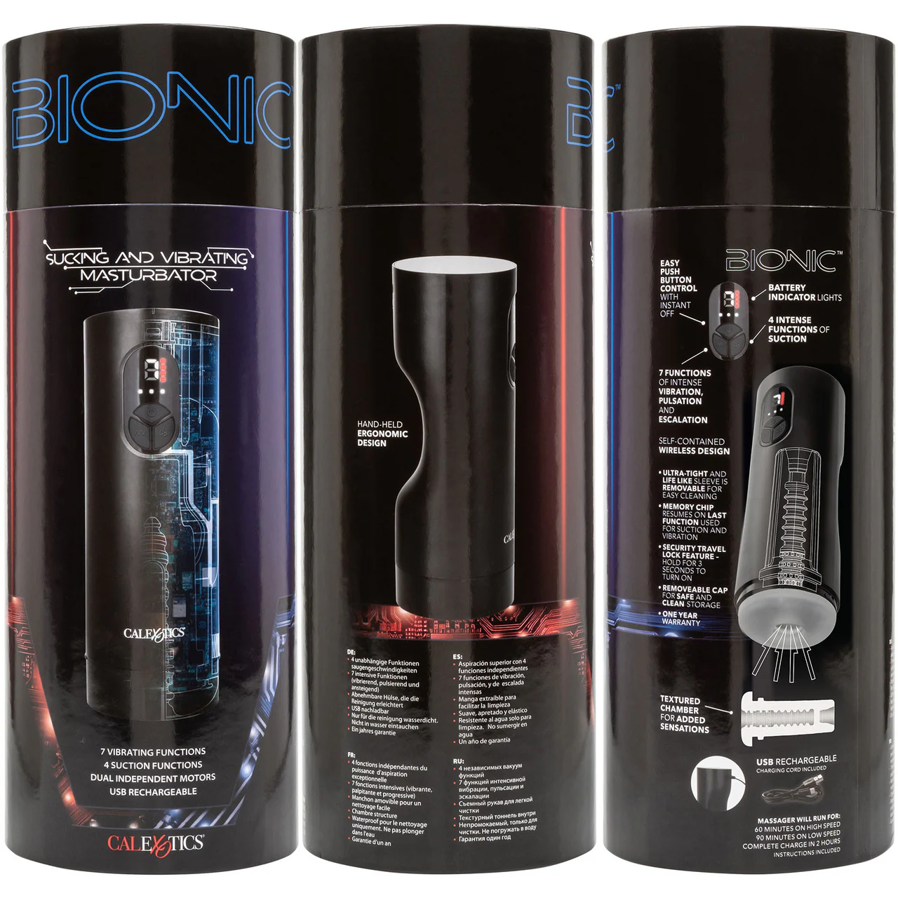 Bionic Sucking And Vibrating Rechargeable Penis Masturbator By CalExotics - Image 17