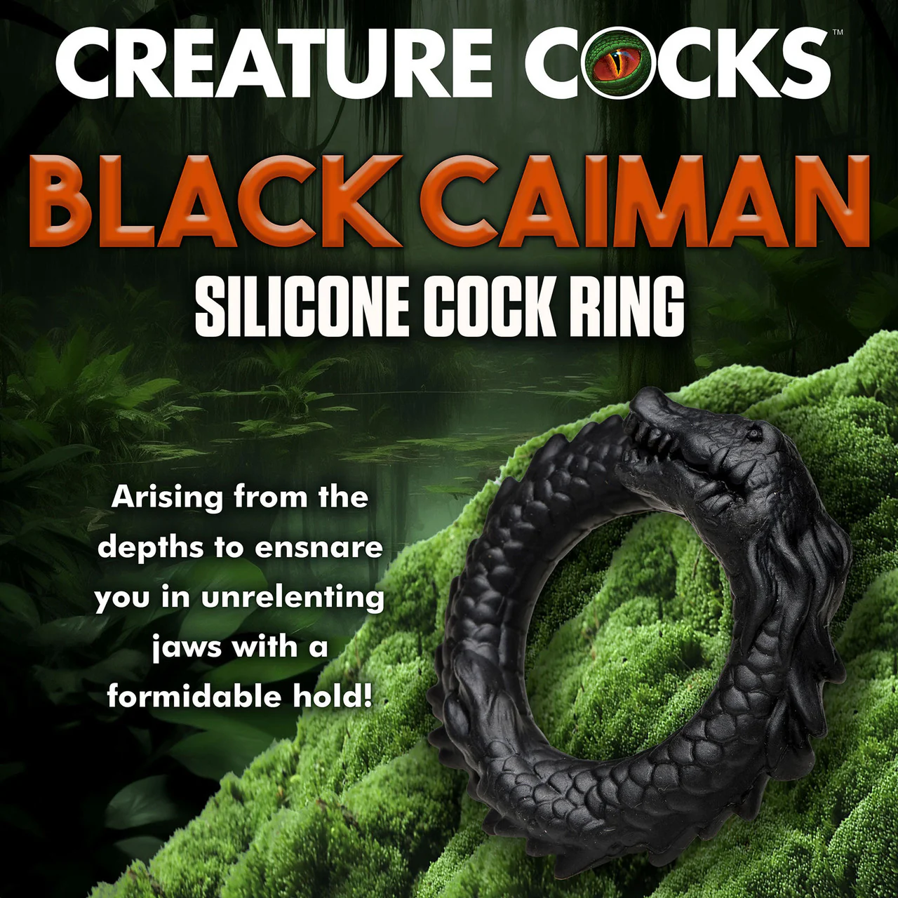 Black Caiman Silicone Cock Ring By Creature Cocks - Image 6