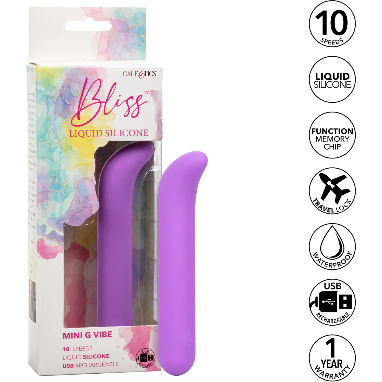 Bliss Liquid Silicone Mini G Vibe Rechargeable Waterproof G-Spot Vibrator - Purple - Image 9