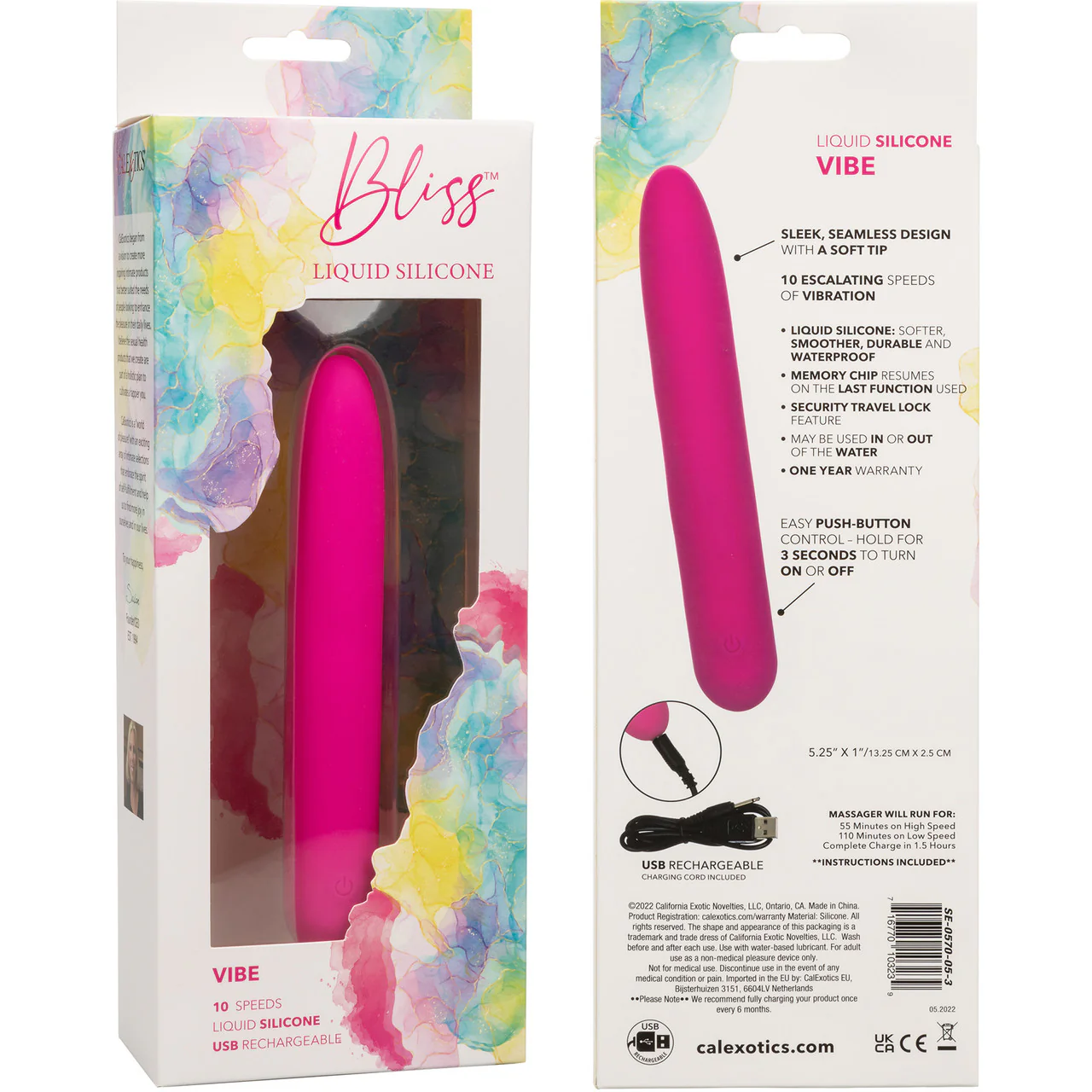 Bliss Liquid Silicone Rechargeable Waterproof Vibrator - Pink - Image 10
