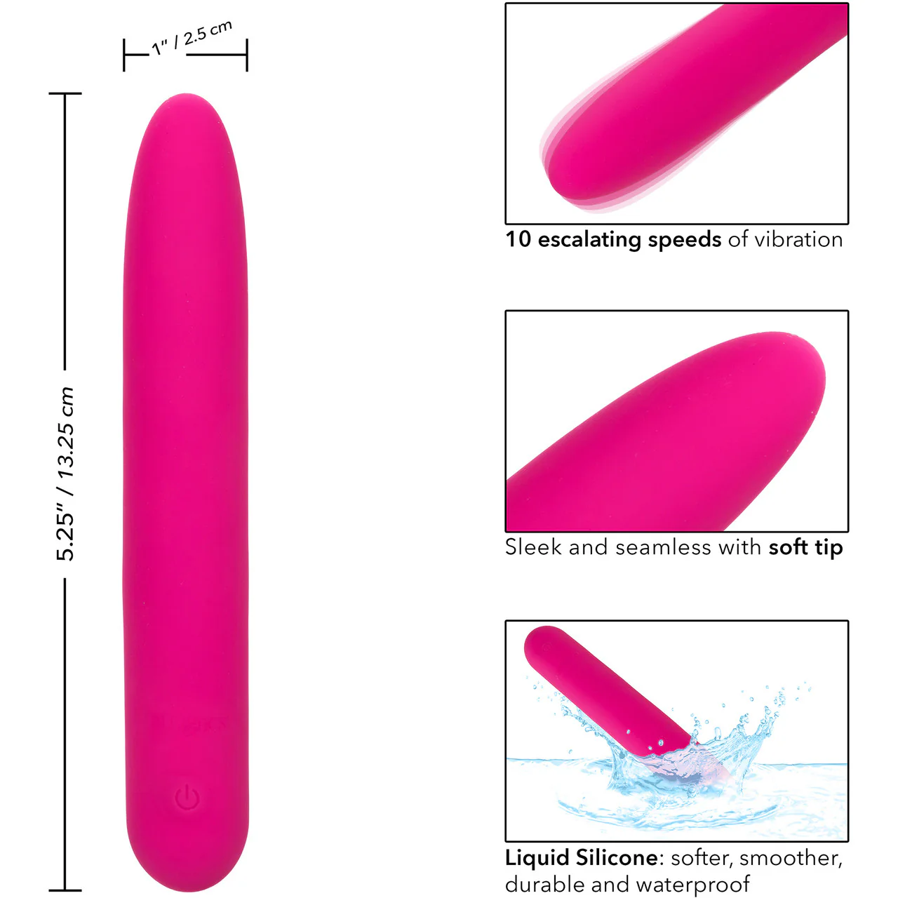 Bliss Liquid Silicone Rechargeable Waterproof Vibrator - Pink - Image 7