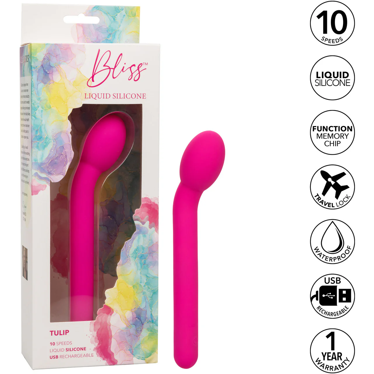 Bliss Liquid Silicone Tulip Rechargeable Waterproof G-Spot Vibrator - Pink - Image 10