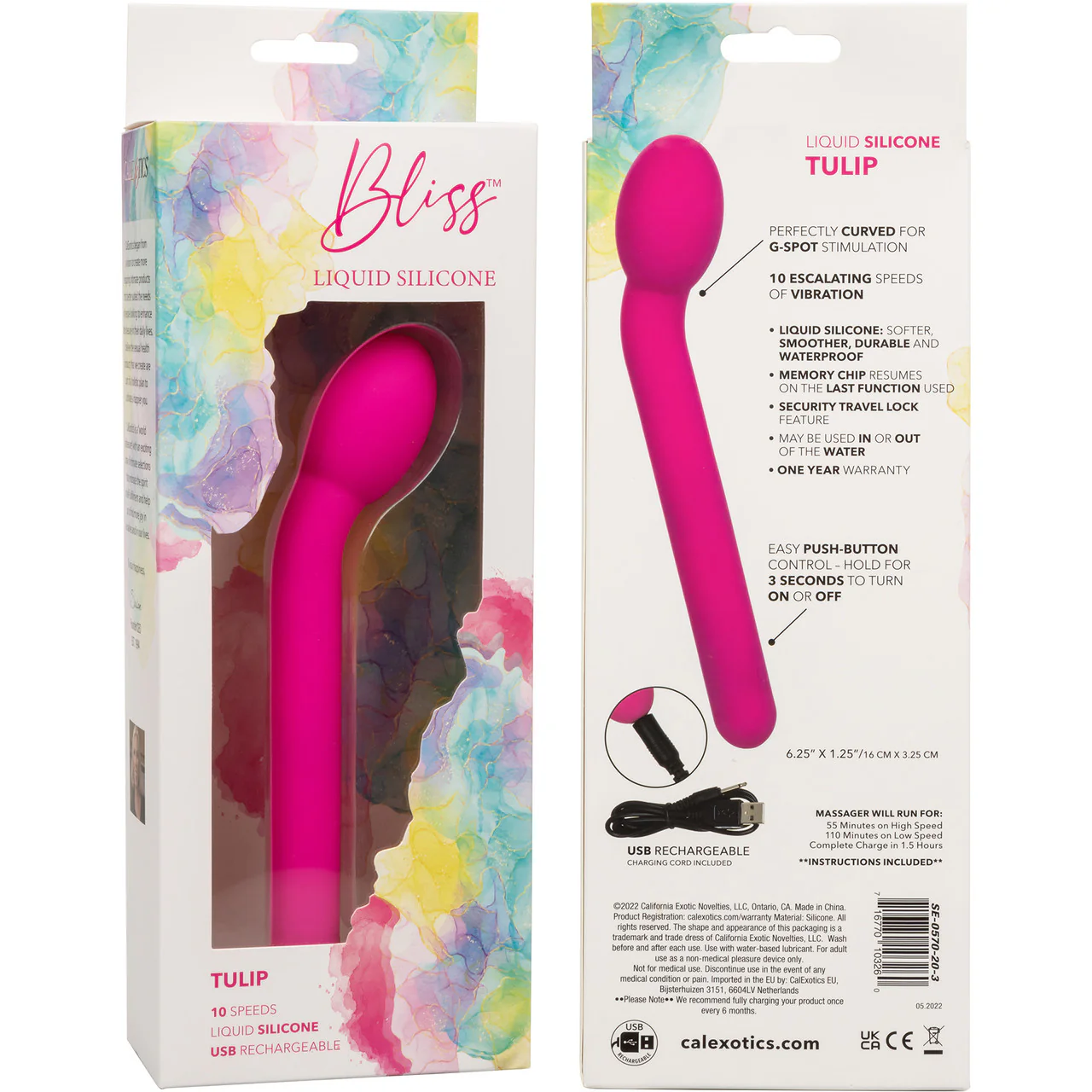 Bliss Liquid Silicone Tulip Rechargeable Waterproof G-Spot Vibrator - Pink - Image 11