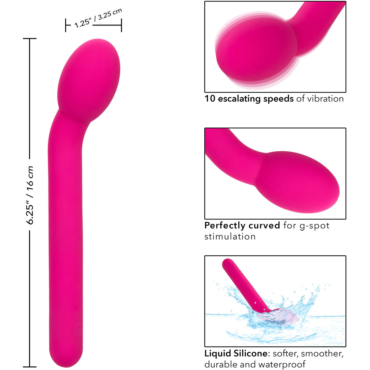 Bliss Liquid Silicone Tulip Rechargeable Waterproof G-Spot Vibrator - Pink - Image 8