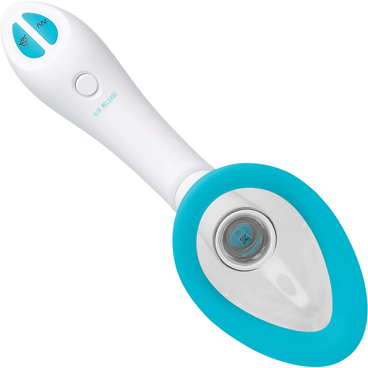 Bloom Automatic Vibrating Rechargeable Intimate Body Pump by Doc Johnson - Blue & White - Image 2