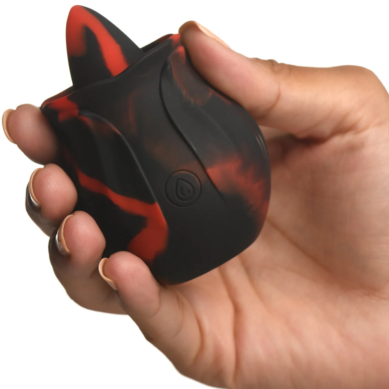 Bloomgasm Black Kiss Rimming Rose Rechargeable Flickering Tongue Vibrator - Black & Red - Image 2