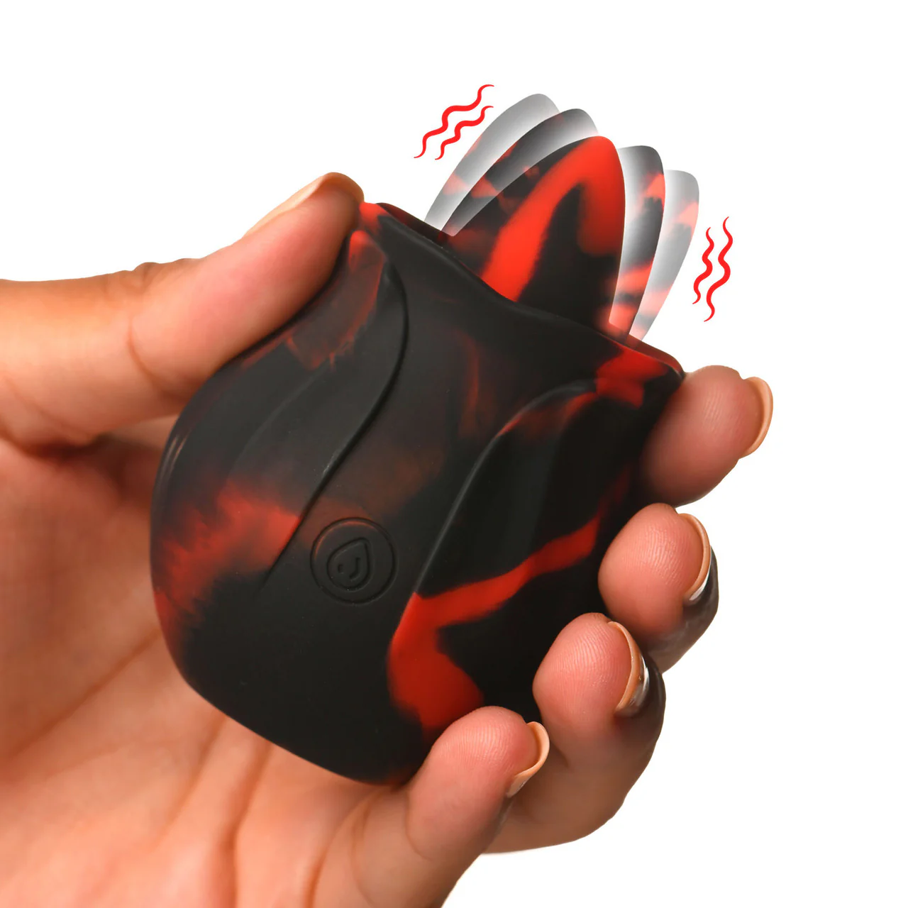 Bloomgasm Black Kiss Rimming Rose Rechargeable Flickering Tongue Vibrator - Black & Red - Image 5