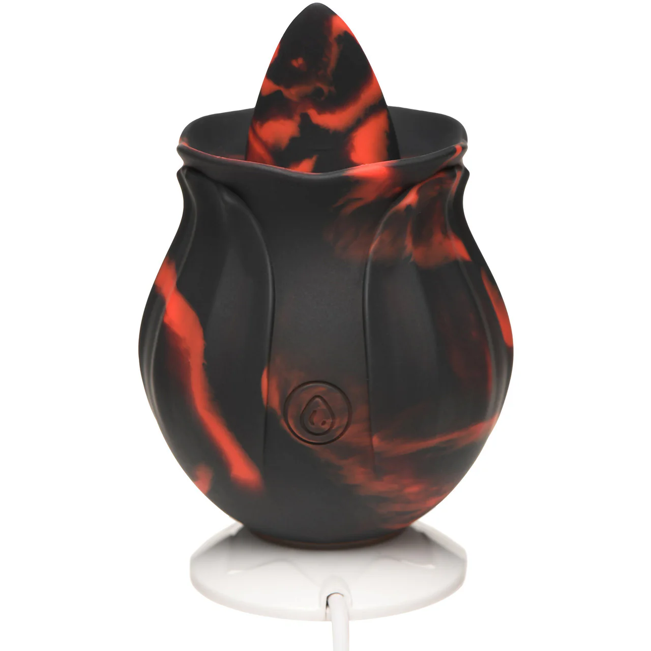 Bloomgasm Black Kiss Rimming Rose Rechargeable Flickering Tongue Vibrator - Black & Red - Image 7