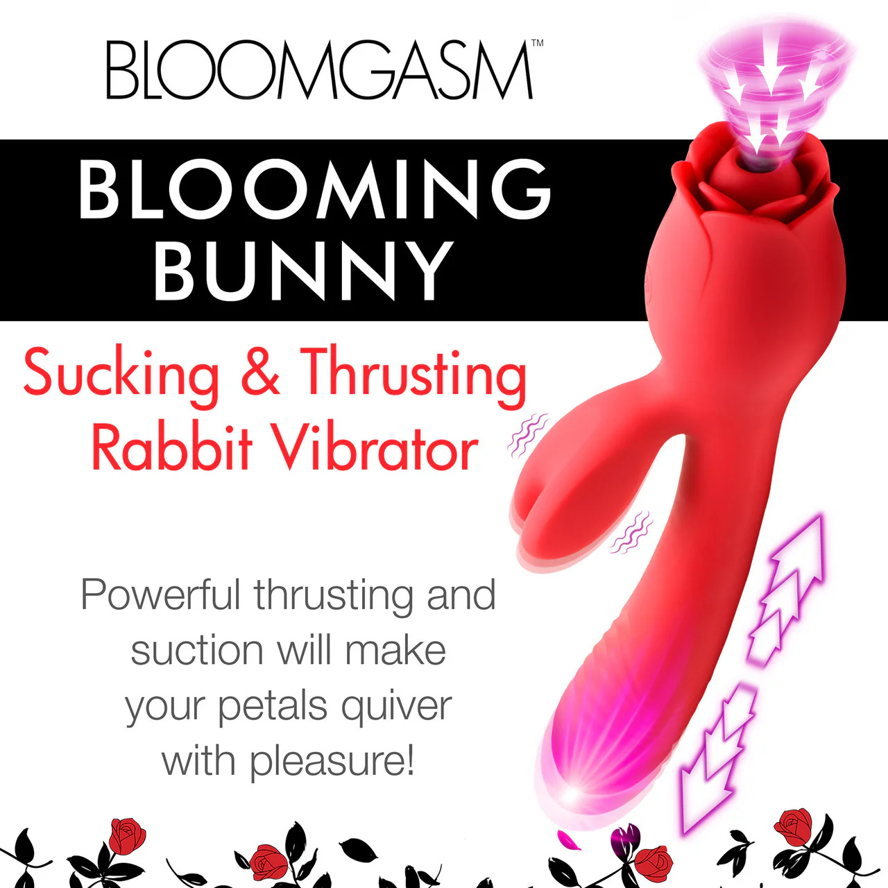 Bloomgasm Blooming Bunny Rechargeable Sucking & Thrusting Silicone Rabbit Vibrator - Image 13