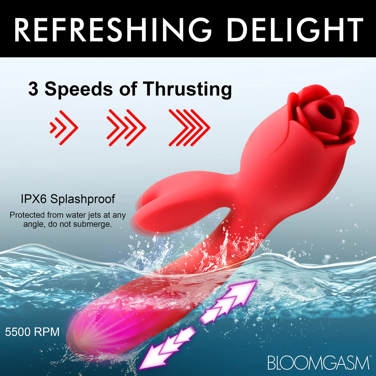 Bloomgasm Blooming Bunny Rechargeable Sucking & Thrusting Silicone Rabbit Vibrator - Image 18
