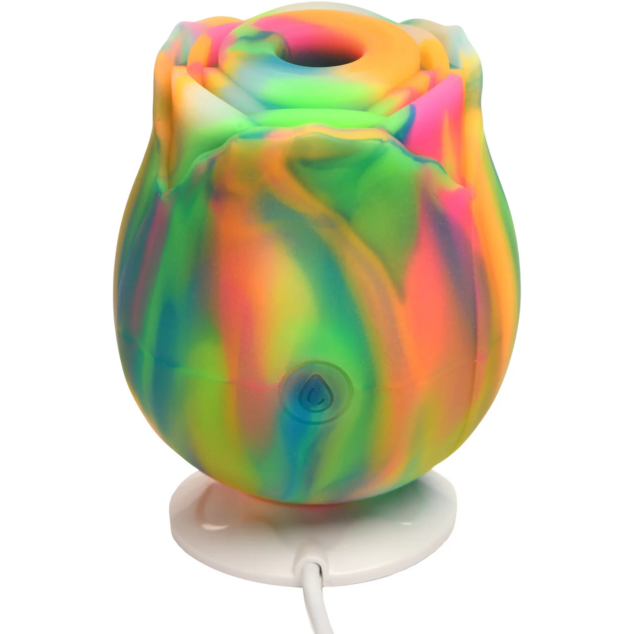 Bloomgasm Glow Rose Glow In The Dark Rechargeable Clitoral Pressure Wave Stimulator - Rainbow - Image 17