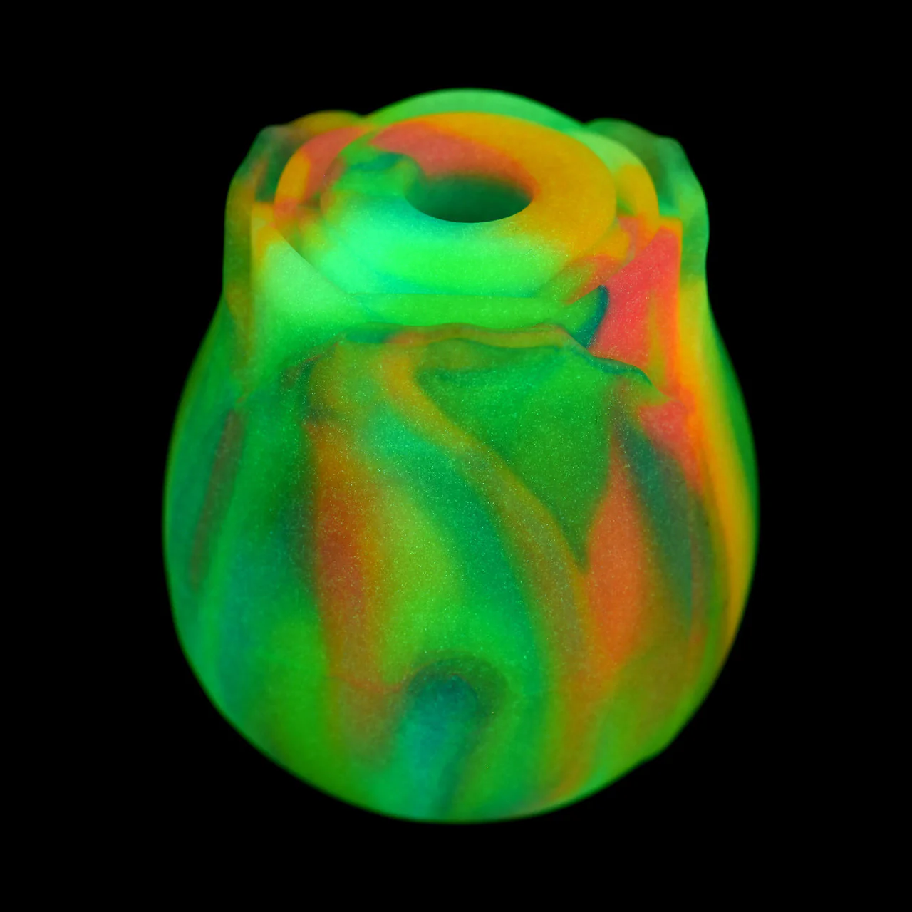 Bloomgasm Glow Rose Glow In The Dark Rechargeable Clitoral Pressure Wave Stimulator - Rainbow - Image 6