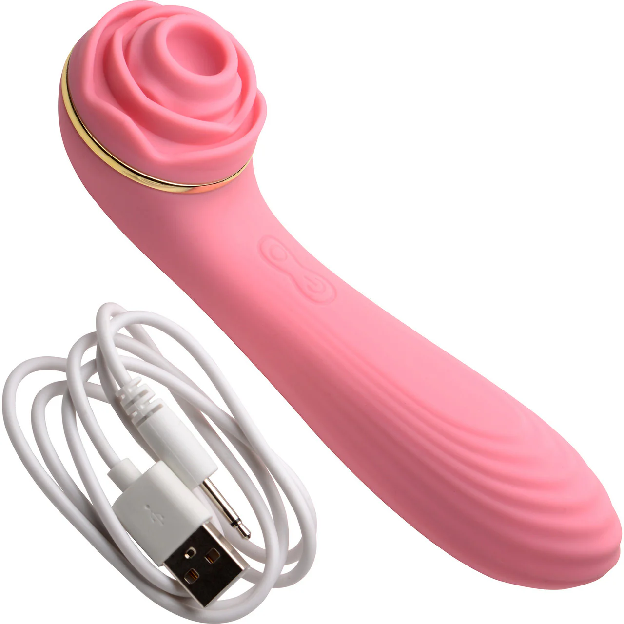 Bloomgasm Passion Petals 10X Air-Stim Silicone Rose Clitoral Stimulator With Insertable Vibrator - Pink - Image 10
