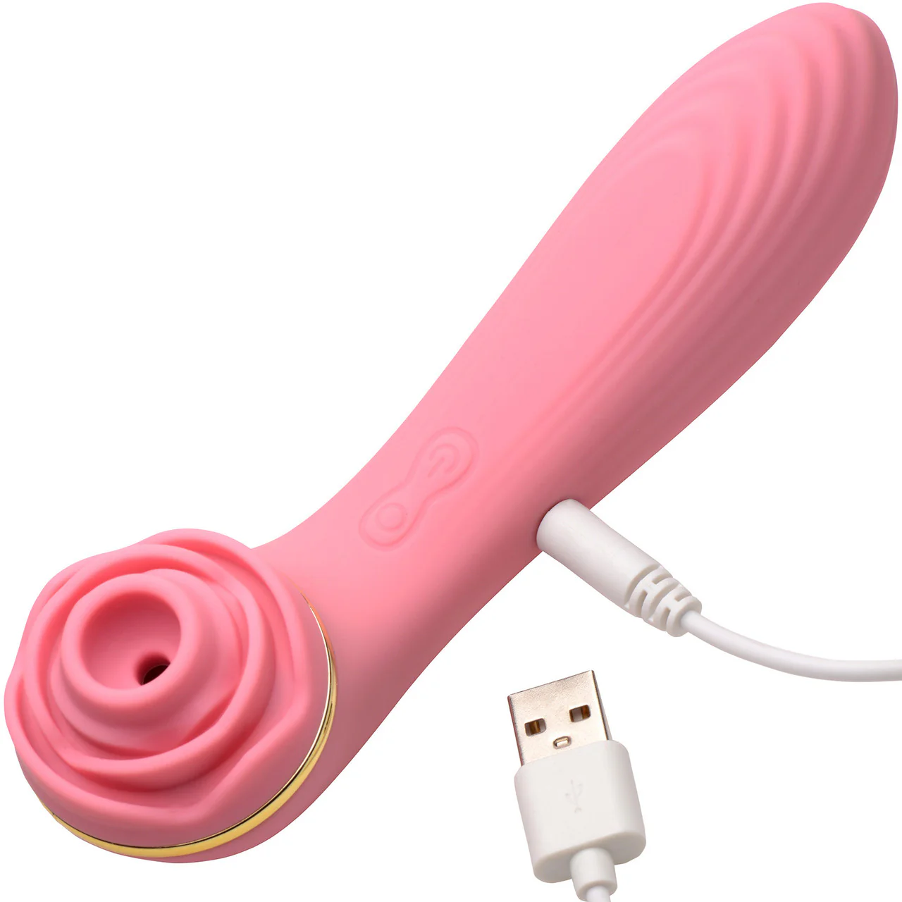 Bloomgasm Passion Petals 10X Air-Stim Silicone Rose Clitoral Stimulator With Insertable Vibrator - Pink - Image 11