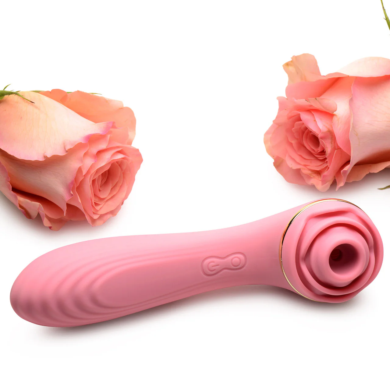 Bloomgasm Passion Petals 10X Air-Stim Silicone Rose Clitoral Stimulator With Insertable Vibrator - Pink - Image 12
