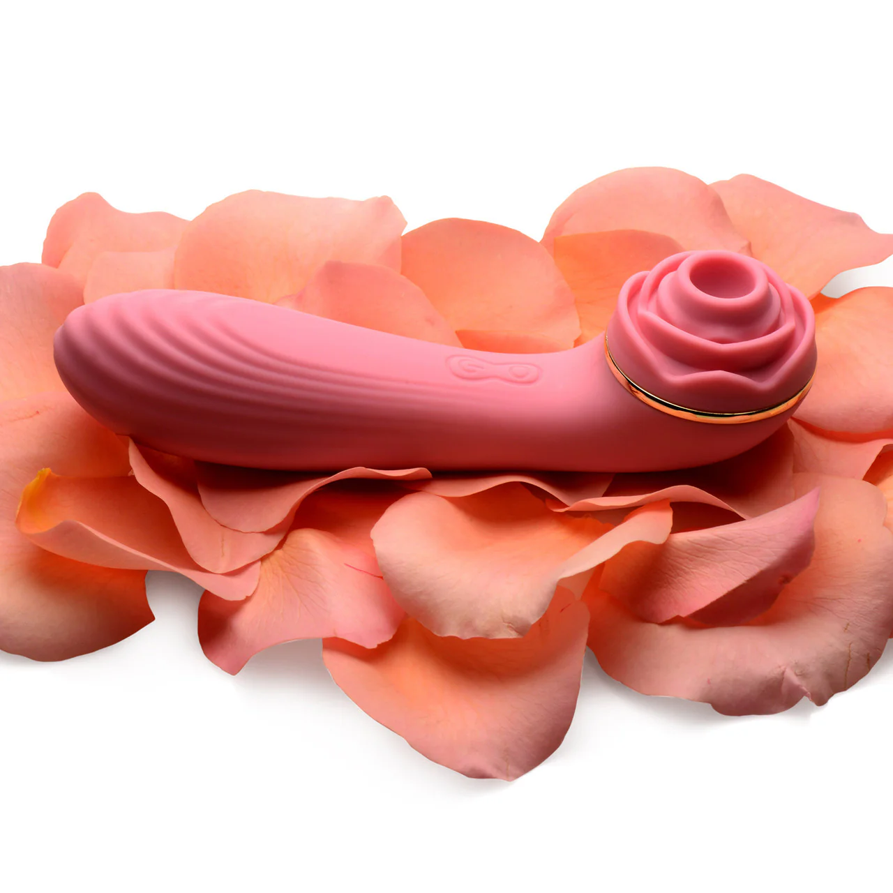 Bloomgasm Passion Petals 10X Air-Stim Silicone Rose Clitoral Stimulator With Insertable Vibrator - Pink - Image 13